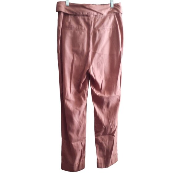 Cartonnier Anthropologie Cuff Pants Pleated Tie Front Rust High Waisted 6 - Picture 11 of 16